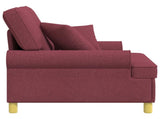 XL Armchair with Cushions Wine Red Fabric 42043486