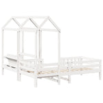 Bed and Bench Set with Roof without Mattress White 75x190 cm Small Single 3282184