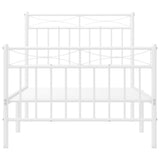 Metal Bed Frame without Mattress with Footboard White 90x200cm 373751