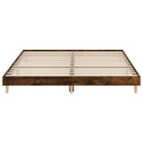 Bed Frame without Mattress Smoked Oak 200x200 cm Engineered Wood 832010