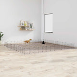 52-Panel Pet Cage with Door Black 35x35 cm Steel 3114023