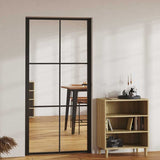 Interior Door ESG Glass and Aluminium 102.5x201.5 cm Black 151205
