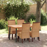 Dining Chairs 4 pcs Brown Natural Rattan 274202