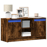 TV Cabinet with LED Smoked Oak 100x34x50 cm Engineered Wood 852191