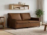 2 Seater Sofa Brown 130 x 81 x 82 cm Faux Suede Fabric 42040991