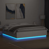 Bed Frame with LED without Mattress White 200x200 cm 3209583