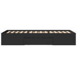 Bed Frame without Mattress Black 75x190 cm Small Single Engineered Wood 3295528