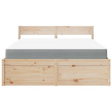 Bed with Drawers and Mattress 140x200 cm Solid Wood Pine 3281898