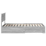 Bed Frame with Drawer Grey Sonoma 100 x 200 cm Engineered Wood 3410936