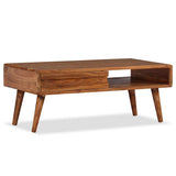 Coffee Table Solid Wood with Carved Drawer 100x50x40 cm 244974
