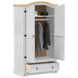Wardrobe Corona White 102x52x186 cm Solid Wood Pine 4012157