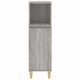 Bathroom Cabinet Grey sonoma Engineered wood, solid eucalyptus wood 819810