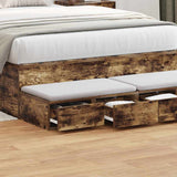 Bed Drawers Smoked Oak 120 x 36.5 x 16.5 cm Engineered Wood 866943