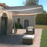 Manual Retractable Awning with LED 400x350 cm Blue and White 3069621