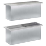 Garden Planter with LED 2 pcs Silver 30 x 80 x 30 cm 8008109