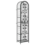 Wine Rack for 73 Bottles Black 45x36x200 cm Wrought Iron 358371