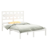 Bed Frame without Mattress White 120x200 cm Solid Wood 3105661