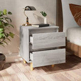 Bed Cabinets with Solid Wood Legs 2 pcs Grey Sonoma 40x35x50 cm 813125