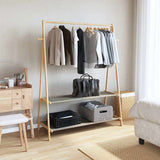 Clothes Rack with Shelves 132x45.5x150.5 cm Bamboo 4008914