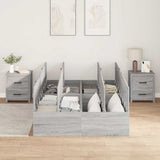 Storage Bed Frame Grey Sonoma 120 x 200 cm Engineered Wood 3335370