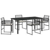 Garden Dining Set 5 pcs Black Powder-Coated Steel 3379325