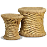 Stools 2 pcs Bamboo and Jute 244221