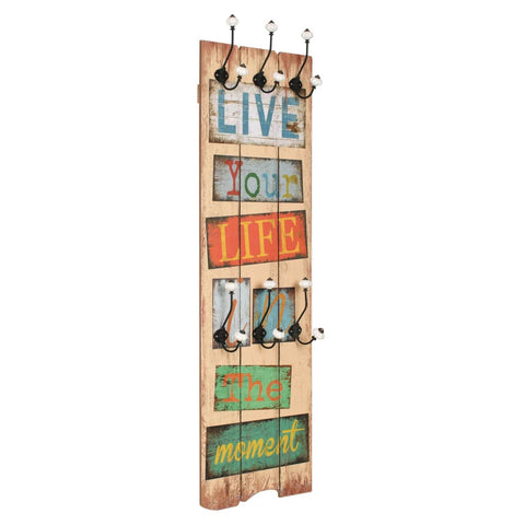 ZNTS Wall-mounted Coat Rack with 6 Hooks 120x40 cm LIVE LIFE 245849