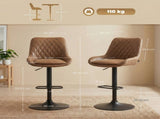 Set of Two Faux Leather Retro Bar Stools T3398P554147