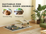 Small Animal Cage with Removable Pet Playpen, Guinea Pig Cage with Waterproof Pad, Hay Feeder, 108 x T3398P350111