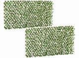 2pc Expanding Garden Trellis, 2 x 1m Faux Decorative Privacy Fence with Artificial Leaves, Privacy T3398P322142