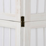 Room Divider 3 Panels White Solid Wood Paulownia 358781