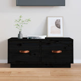 TV Cabinet Black 80x34x35 cm Solid Wood Pine 818244