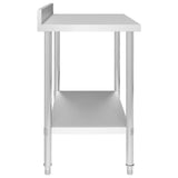Kitchen Work Table with Backsplash 100x60x93 cm Stainless Steel 51189