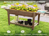 46 x 94cm Wooden Raised Planter, with Shelves - Carbonised T3398P320183