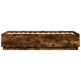 Bed Frame with LED without Mattress Smoked Oak 75x190 cm Small Single 3209671