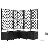Garden Planter 5 pcs Black 120 x 120 x 142 cm Plastic 42002856
