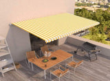 Manual Retractable Awning 500x350 cm Yellow and White 3069018