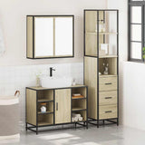 3 Piece Bathroom Furniture Set Sonoma Oak Engineered Wood 3301151