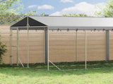 Outdoor Dog Kennel with Roof Silver 3x9x2.5 m Galvanised Steel 3190490