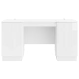 Desk High Gloss White 142.5 x 50 x 75 cm Engineered Wood 3414625