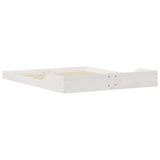 Bed Frame White 140 x 220 cm Solid Pine Wood 873374