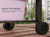 Charcoal Barbecue Grill Trolley Garden Smoker with Shelves, Adjustable Height, Thermometer on Lid, T3398P318759