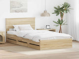 Bed Frame with Drawer Sonoma Oak 90 x 190 cm Engineer Wood 3408021