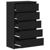 Drawer Cabinet Black Oak 60x36x103 cm Engineered Wood 862008