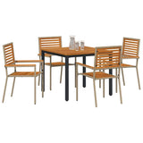 Garden Dining Set 5 pcs Beige and Brown Poly Rattan 3365495