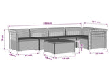 5-Seater Garden Sofa Rattan Look PP White 3444068