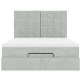 Ottoman Bed with Mattresses Light Grey 140x200cm Velvet 3313475