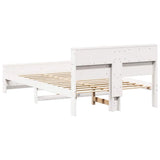 Bed Frame with Headboard White 135 x 190 cm Engineered Wood 877243