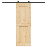 Sliding Door NARVIK Natural and Black 80 x 210 cm 3445318