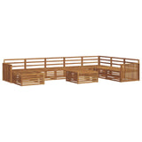 Outdoor Sofa Set 9 pcs Natural Solid Acacia Wood 3373974